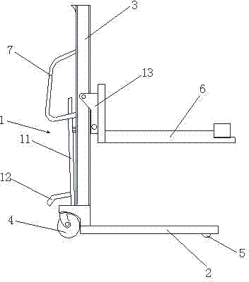 Lifting type hand-push forklift