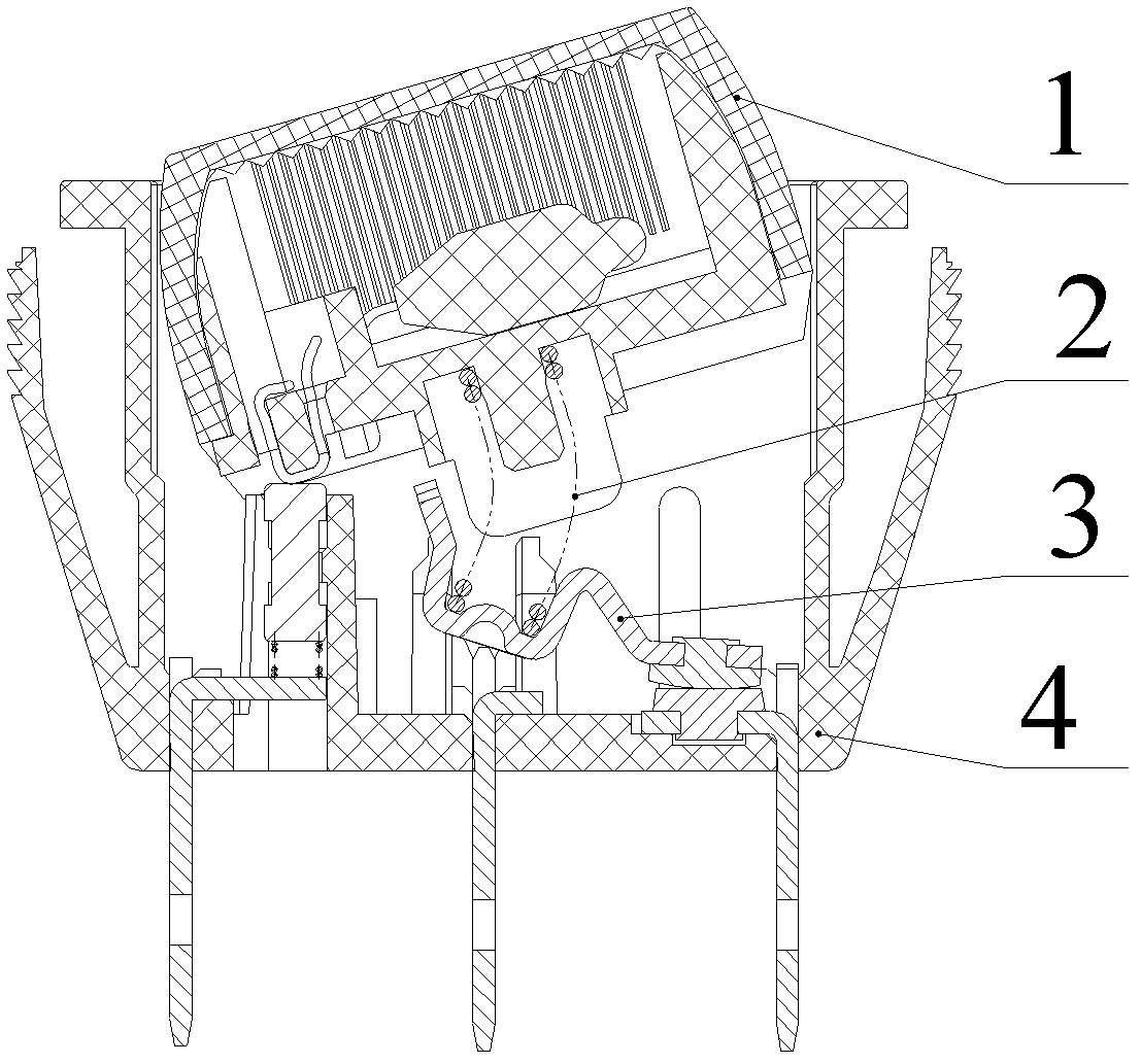 Novel rocker switch capable of being forcibly disconnected