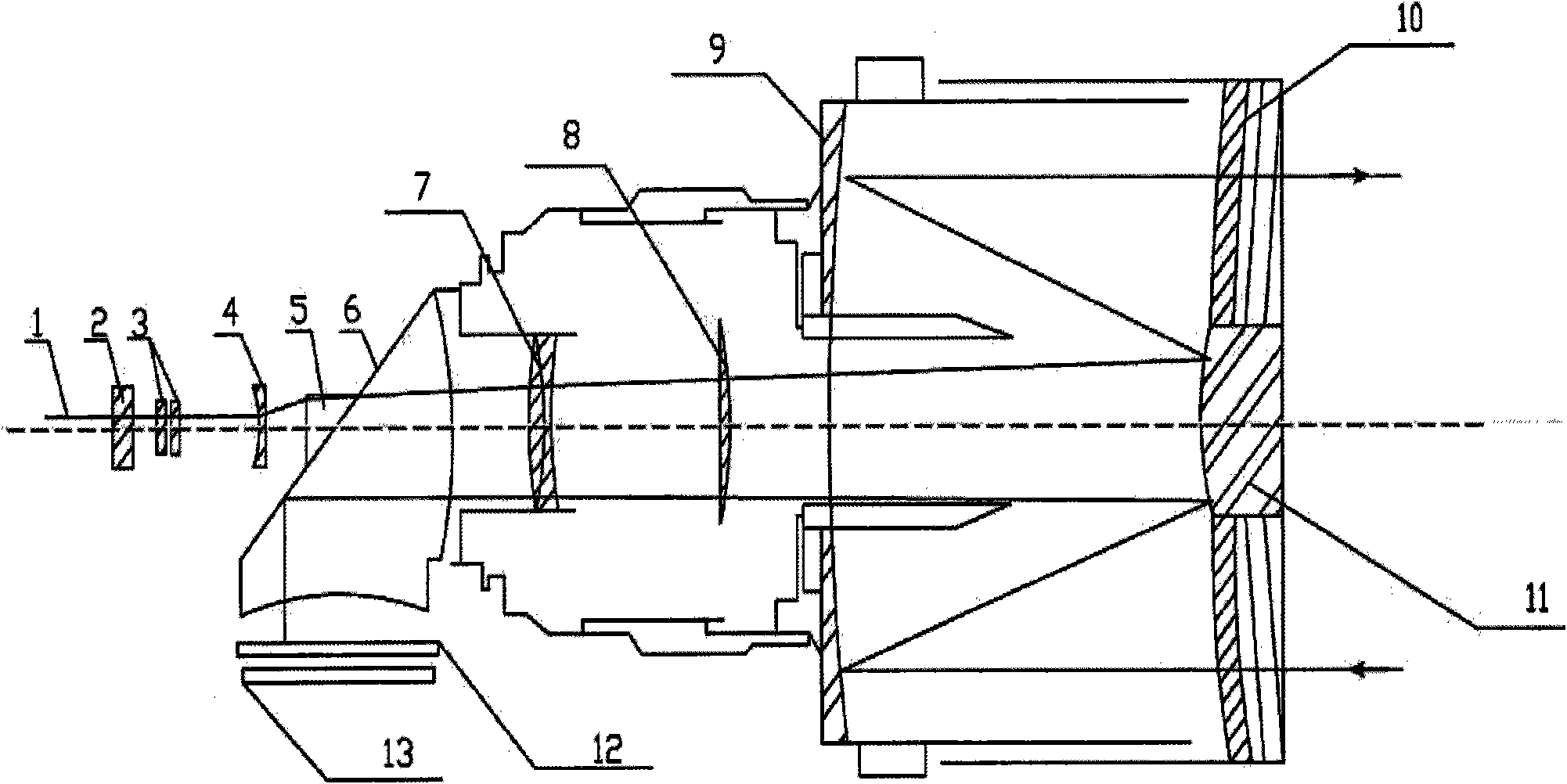 Integrated laser night vision device with single lens