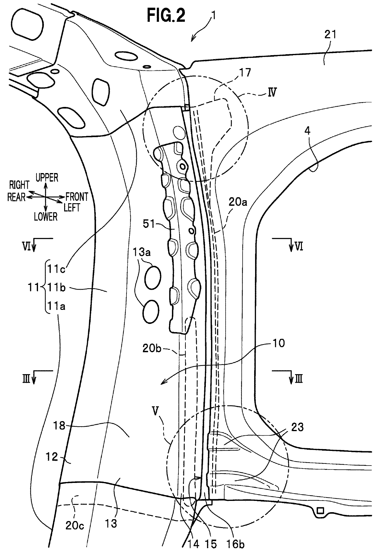 Rear body structure