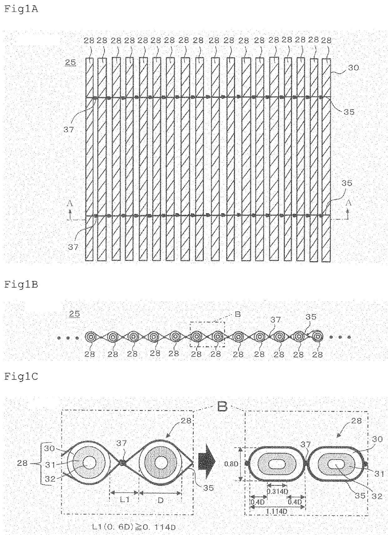 Heat dissipating structure and battery provided with the same