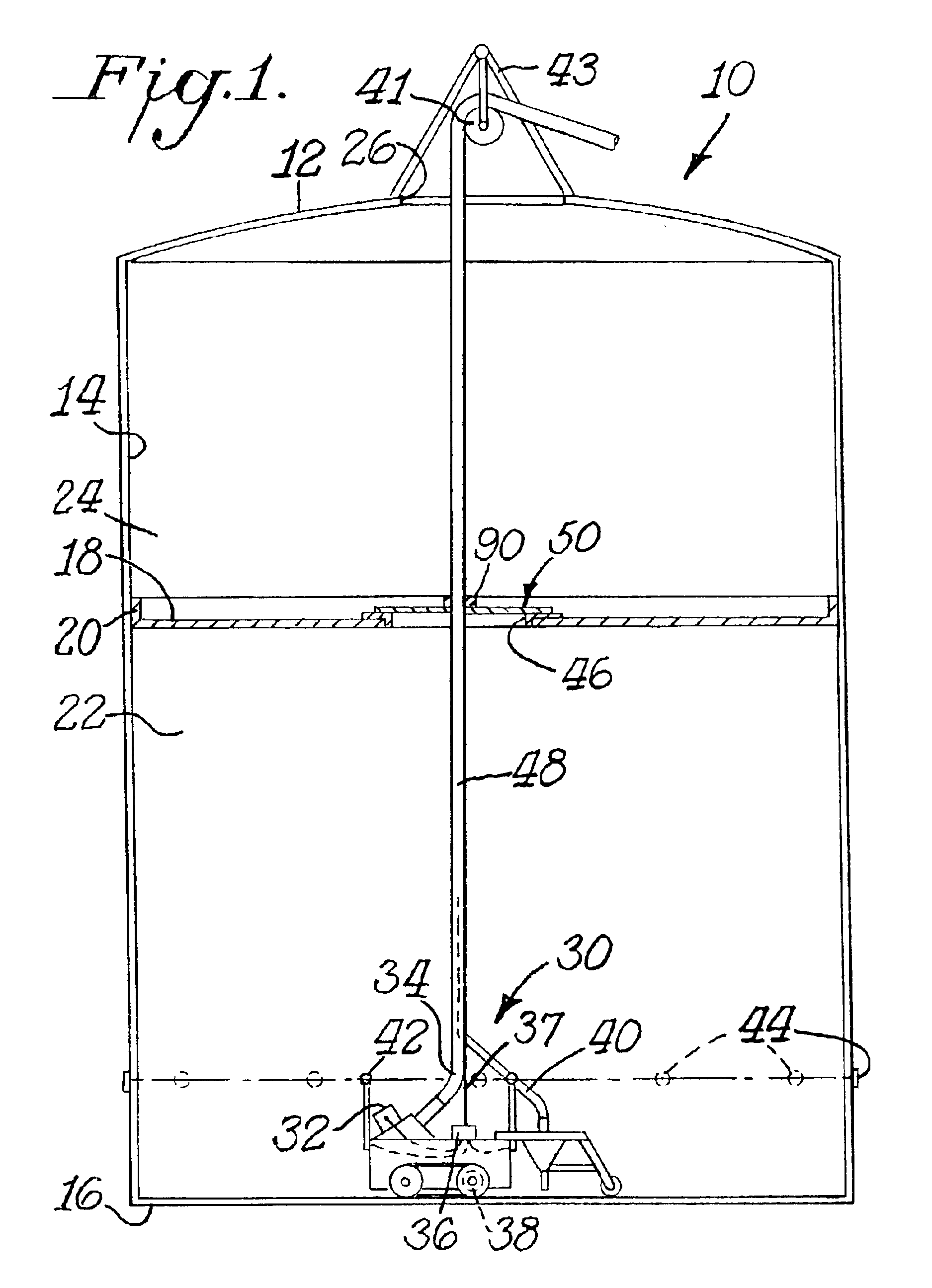 Hydraulic and electric umbilical connection for an inspection vehicle for inspecting a liquid-filled tank