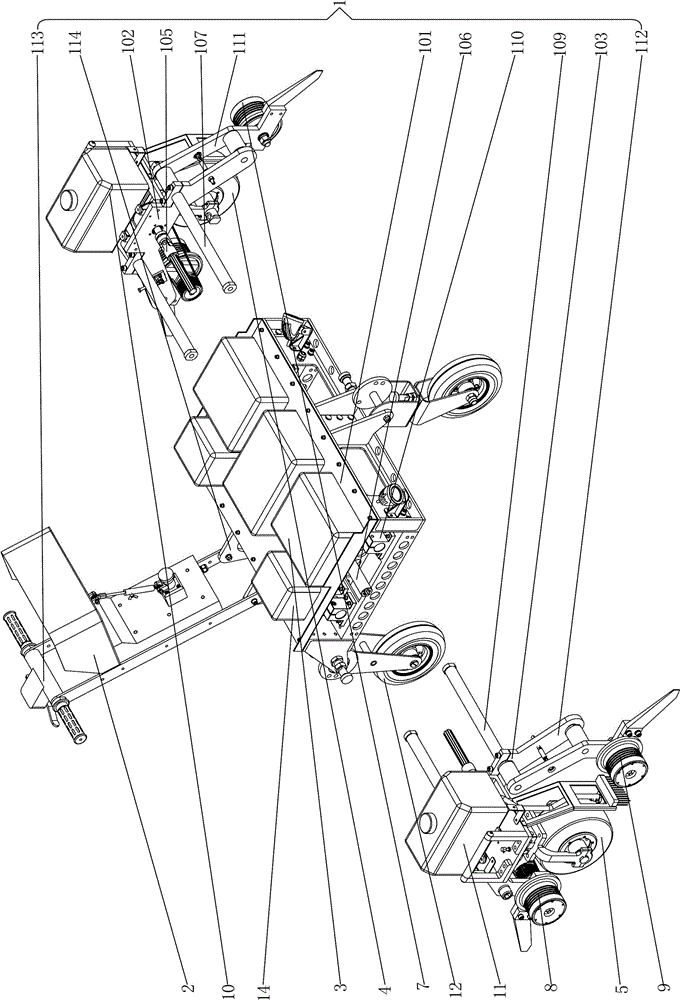 Electric double-track wheel type flaw detection car