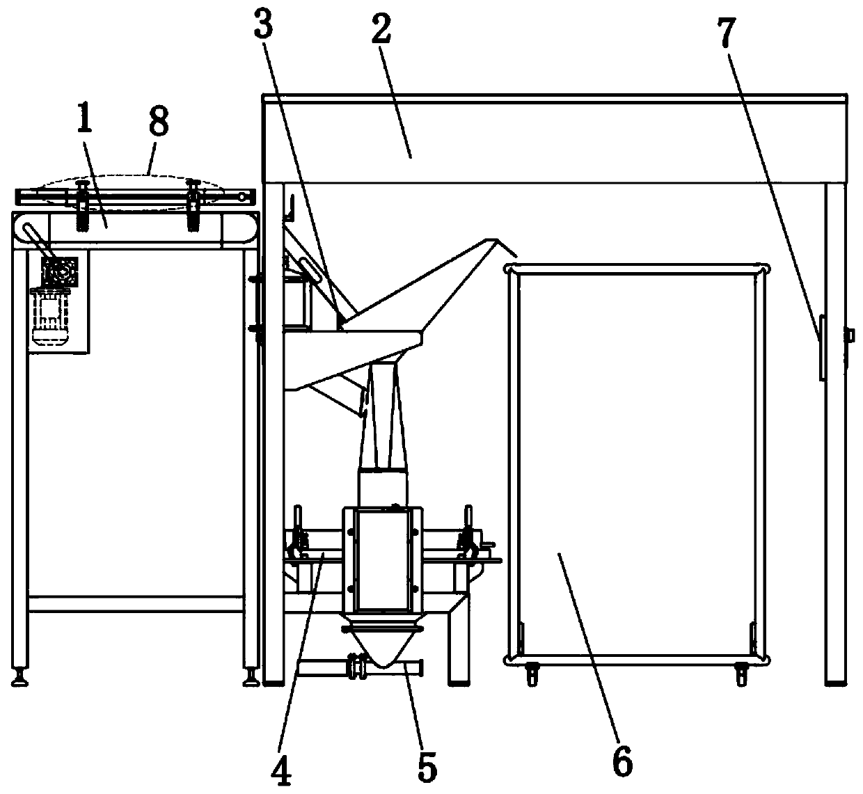 Unpacking device and work method thereof