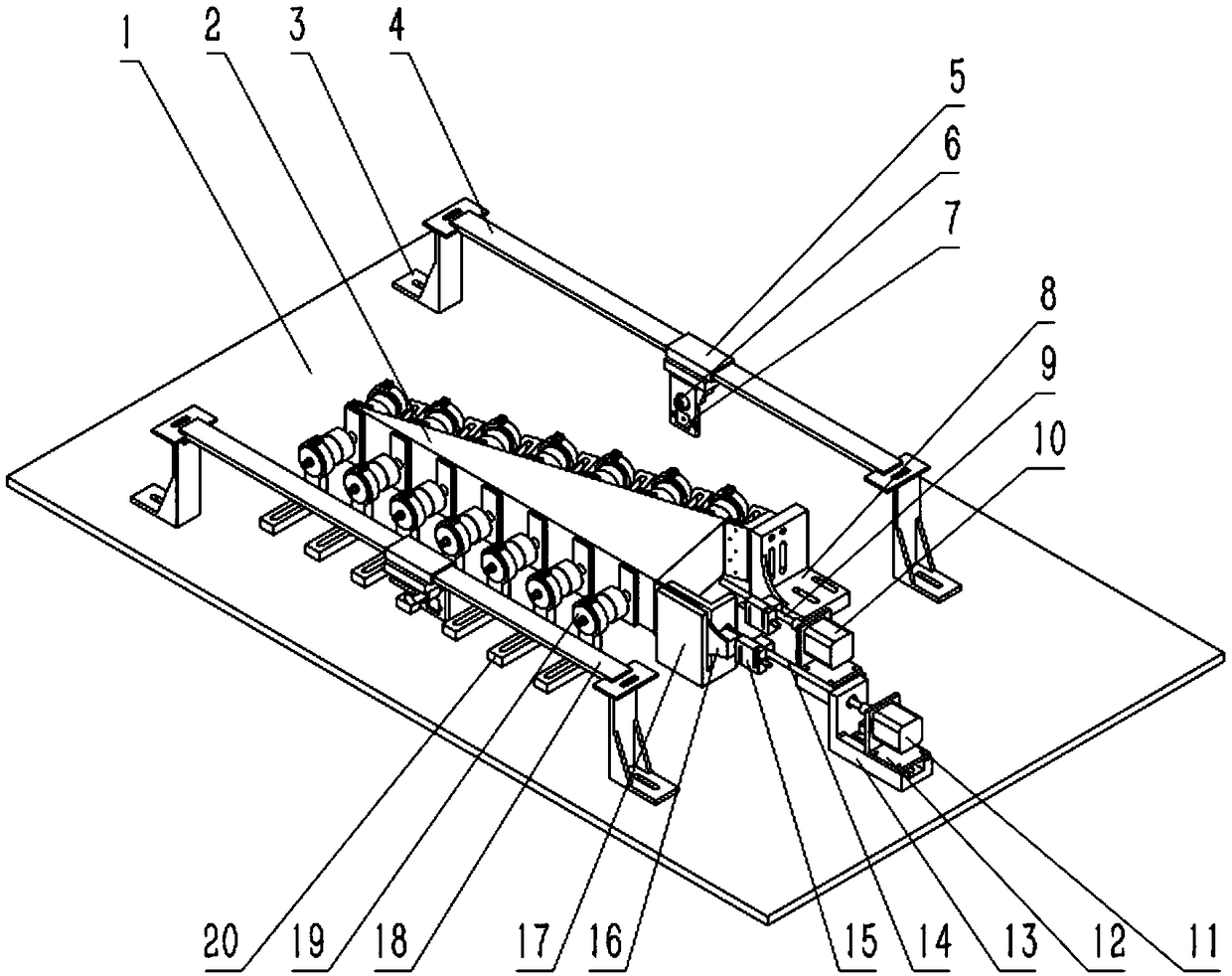 Deformation parameter testing test bench for deformation wing