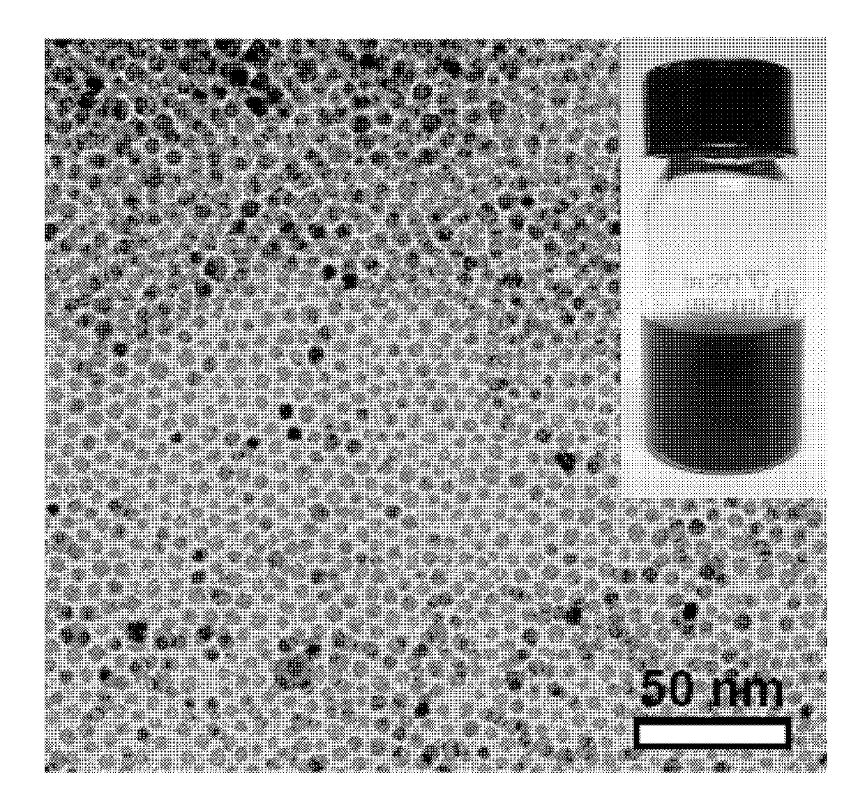 Thiol-polyethylene glycol modified magneto-optical composite nano-material and its application