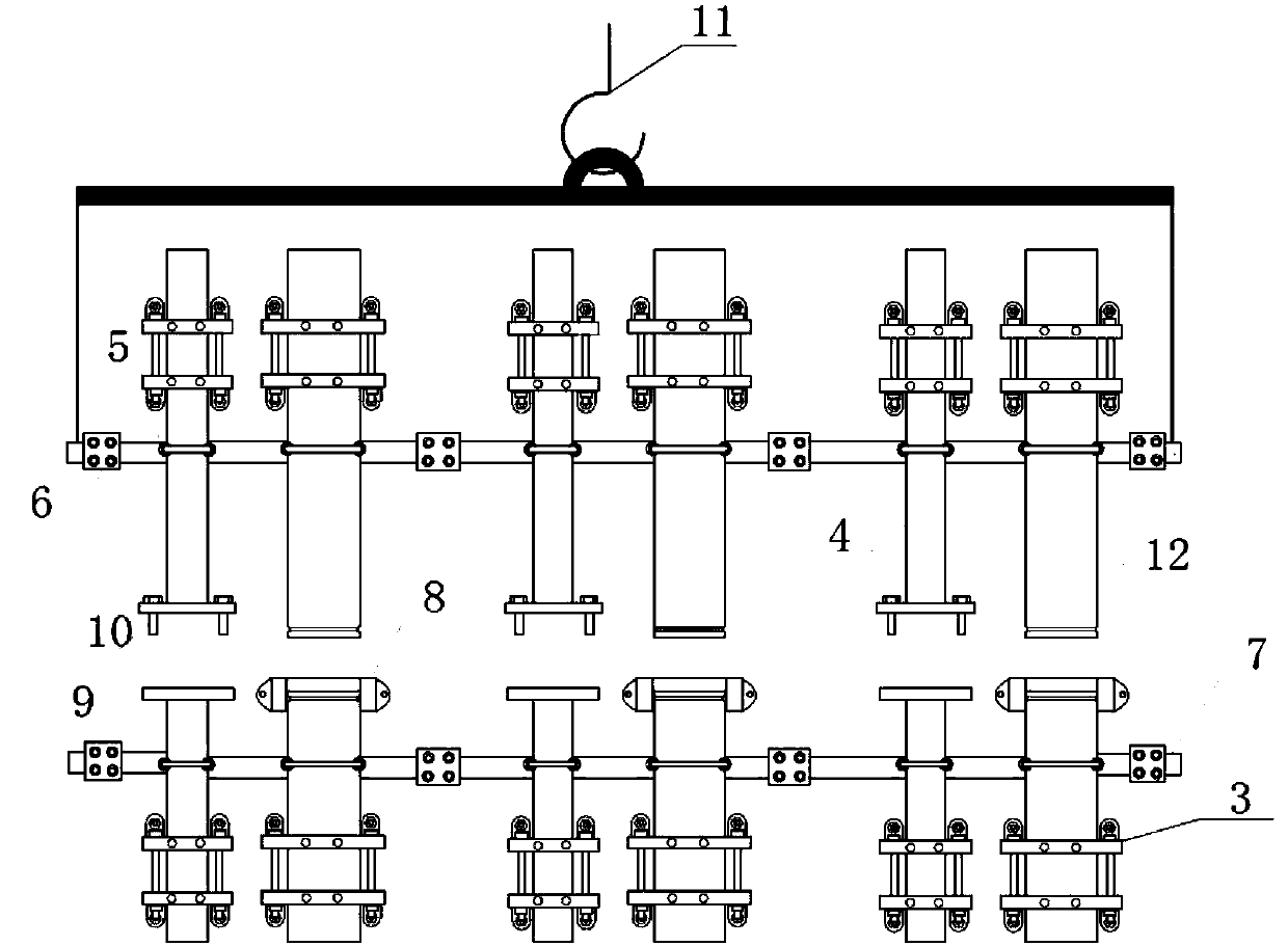 Mounting device for combined type vertical tube in high-rise tube well and mounting method thereof