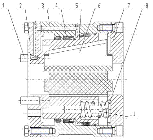 General drill rod clamping device used for coal mine drilling machine