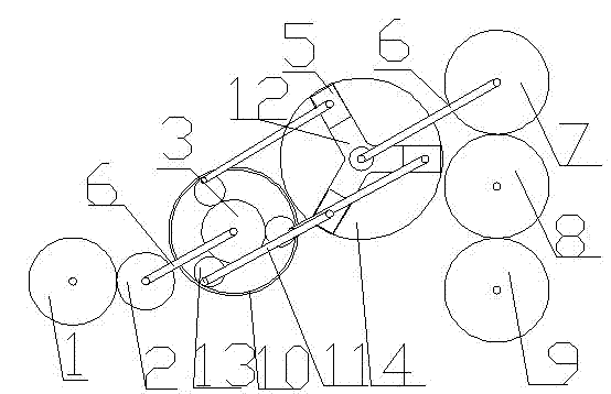 Planet intermittent synchronizing mechanism