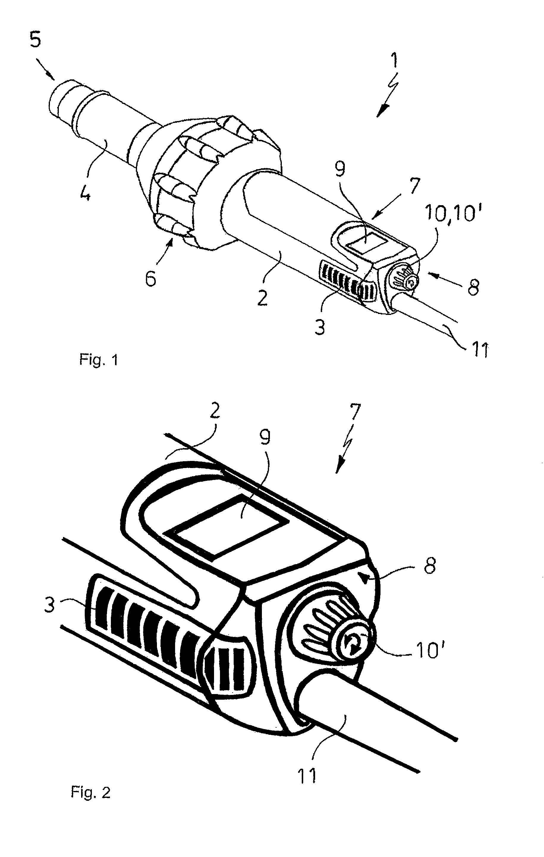 Hand-held hot air device with a digital operating device with a universal operating element