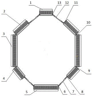 LED combined matrix light source for surface detection of heavy rail