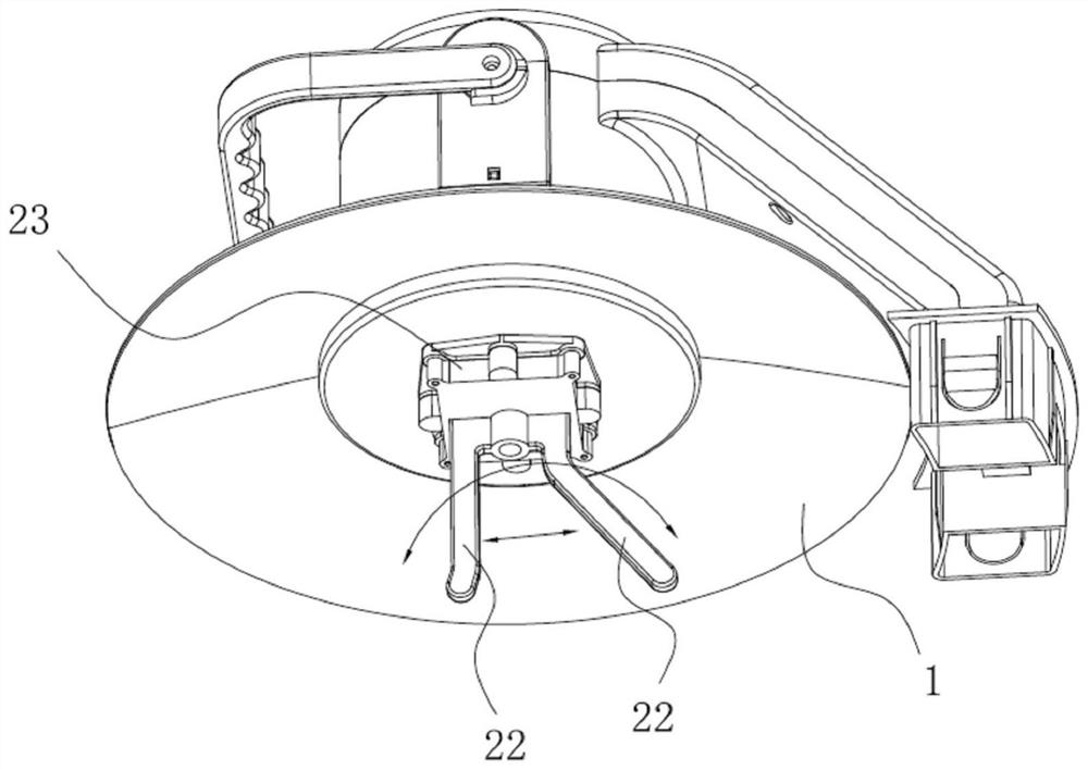 Stirring assembly capable of driving stirring action across air, cooking machine upper cover and cooking machine