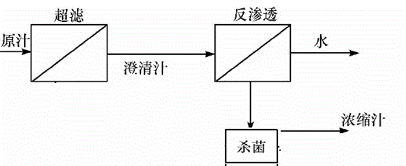 Reverse osmosis membrane concentrated fruit juice preparation method