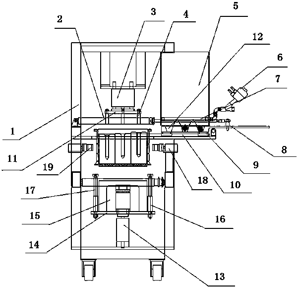 Liquid inoculation machine and plug sponge device suitable for inoculation of nest bacteria packs