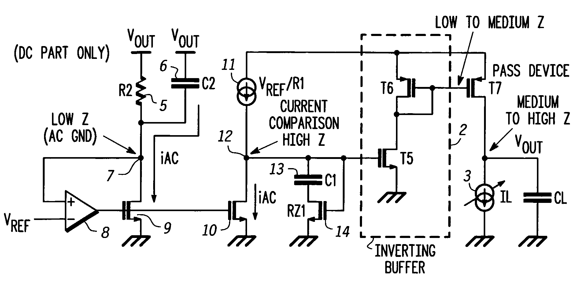 Low drop-out DC voltage regulator