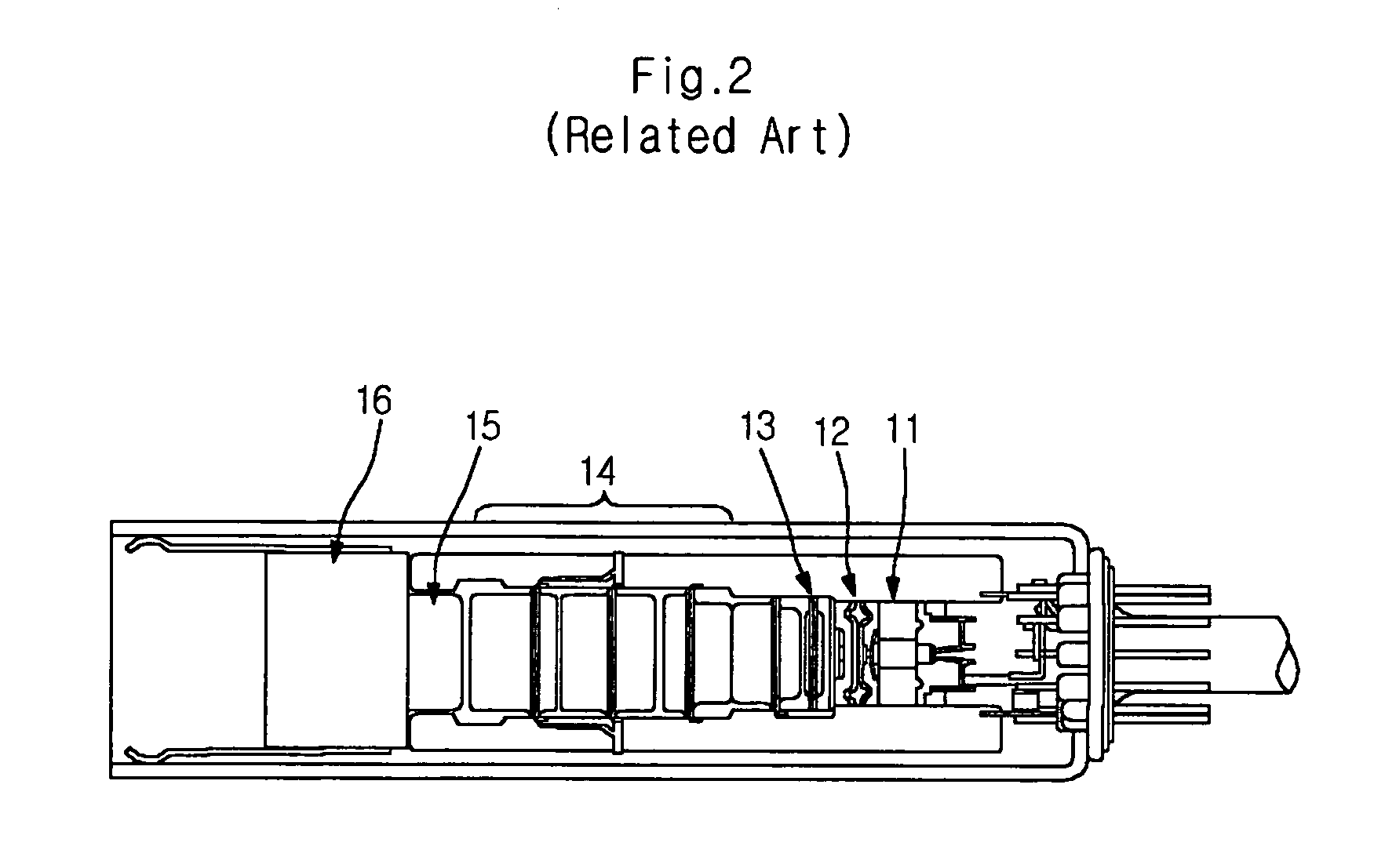 Cathode structure for color cathode ray tube