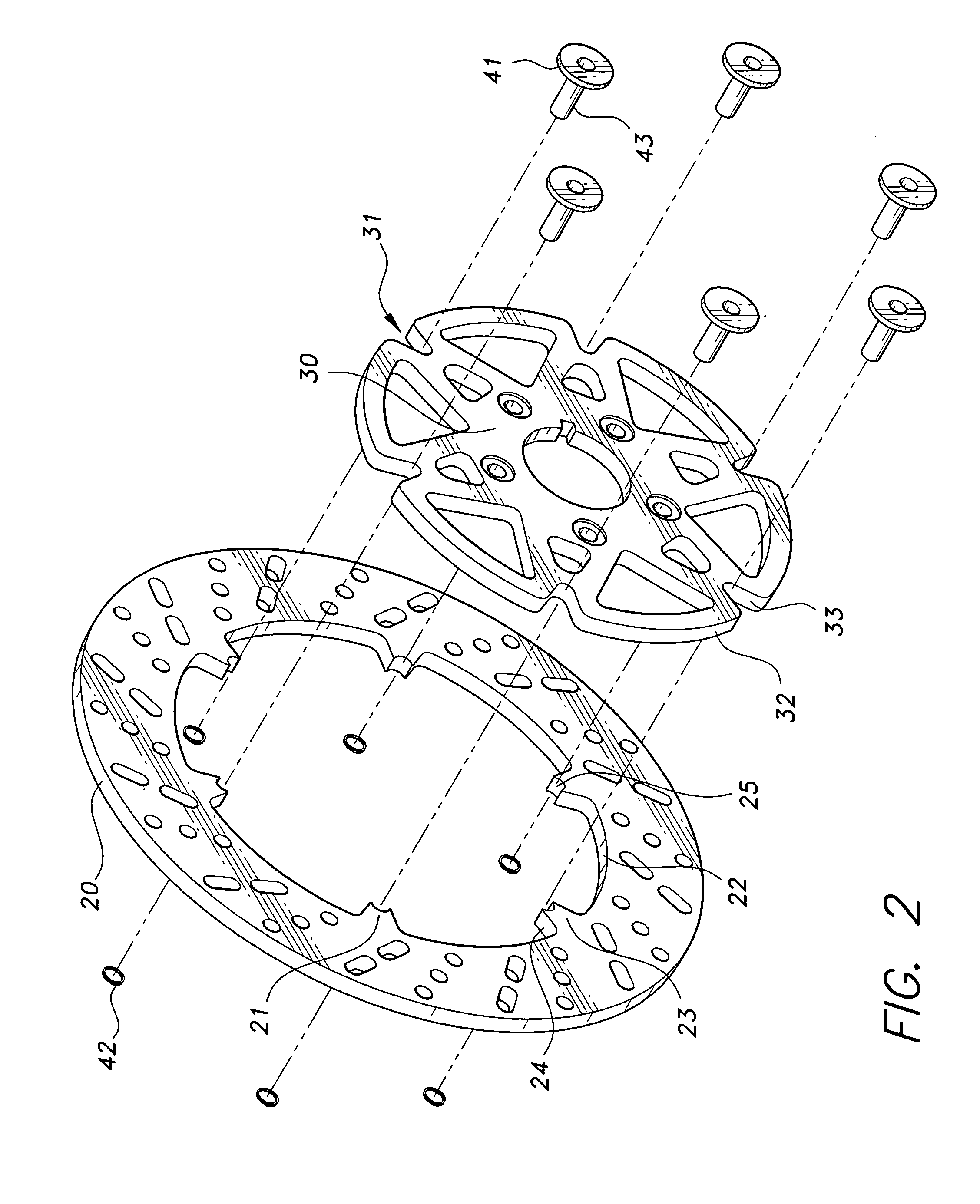 Floating brake rotor assembly with non-load bearing pins