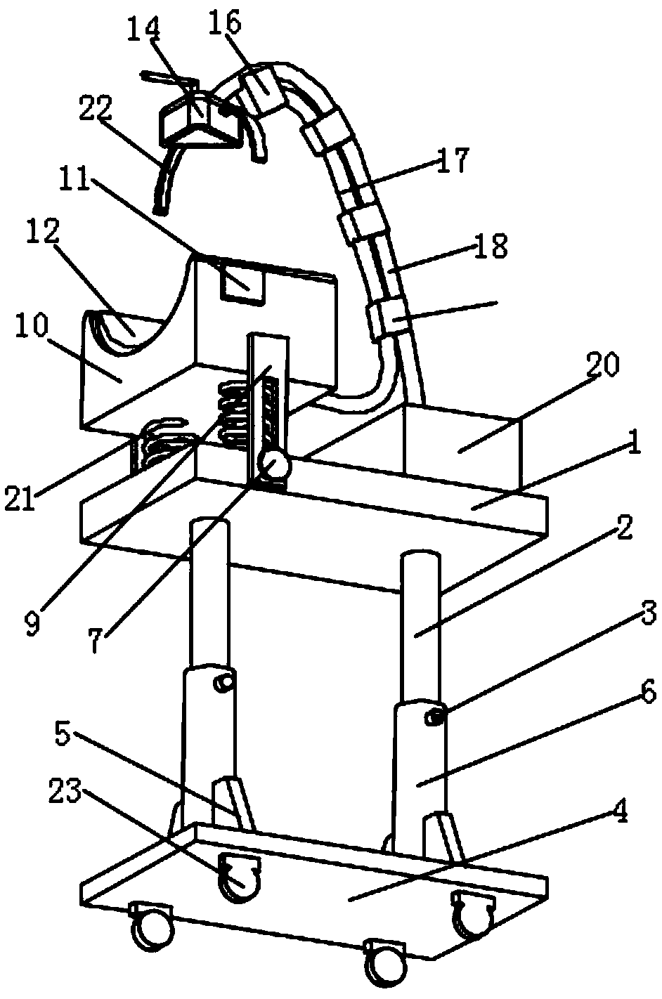 Head-pillow type suspension anesthesia device for anesthesia department