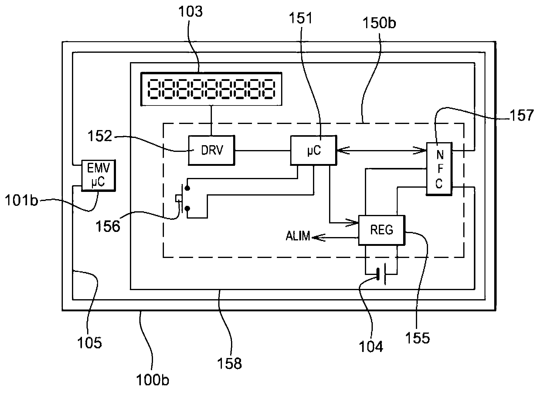 Bank card with display screen