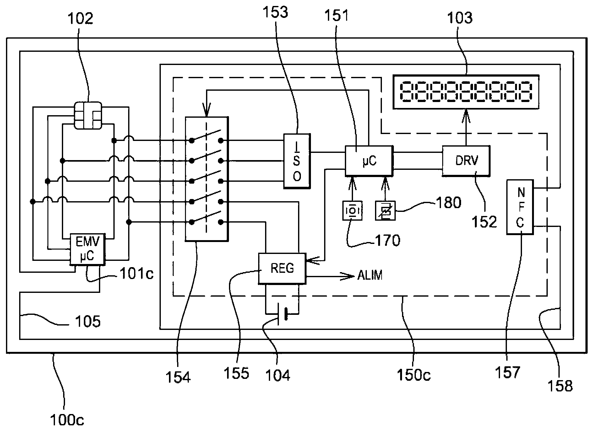 Bank card with display screen