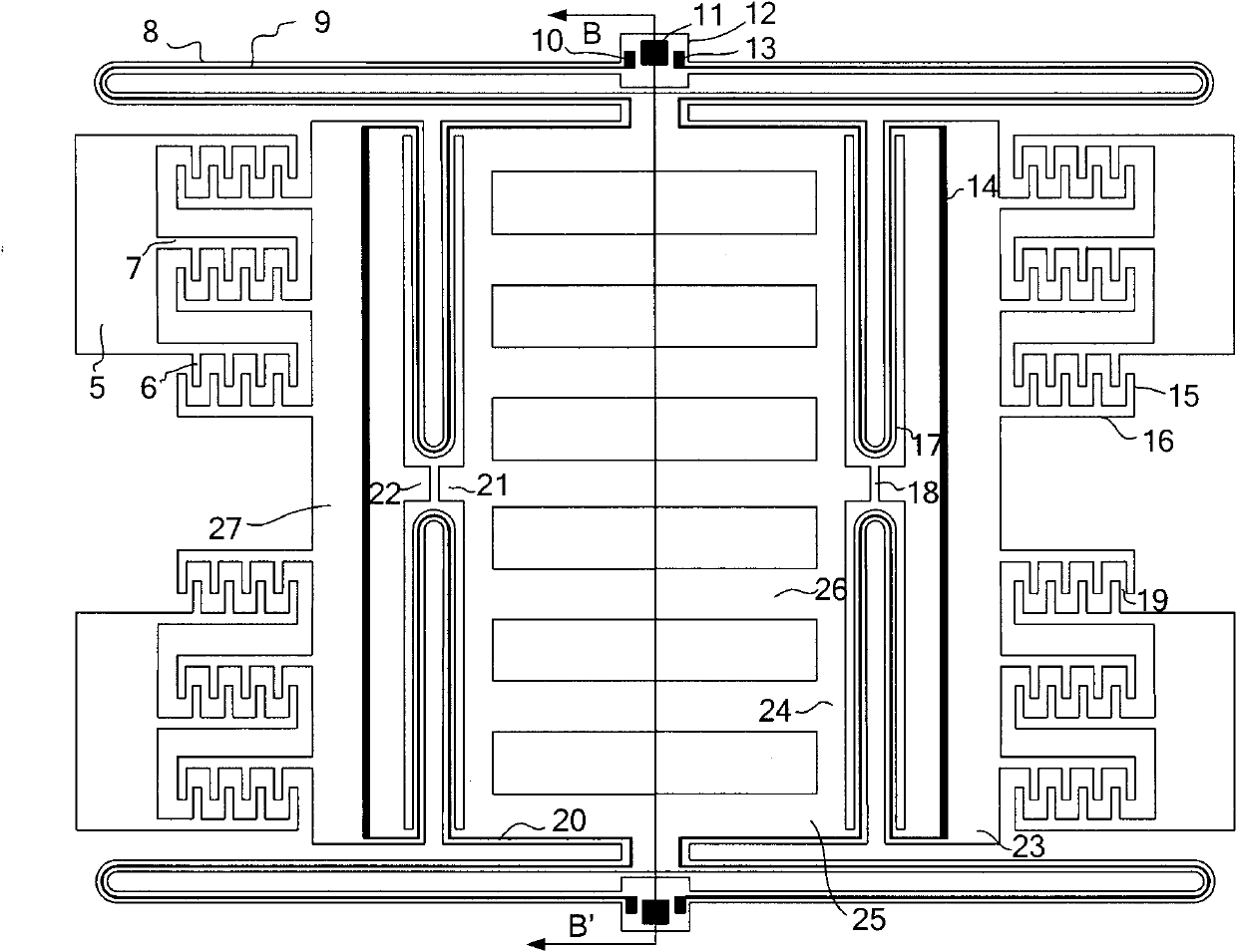 Micro inertial sensor with transversely movable electrodes embedded and manufacturing method thereof