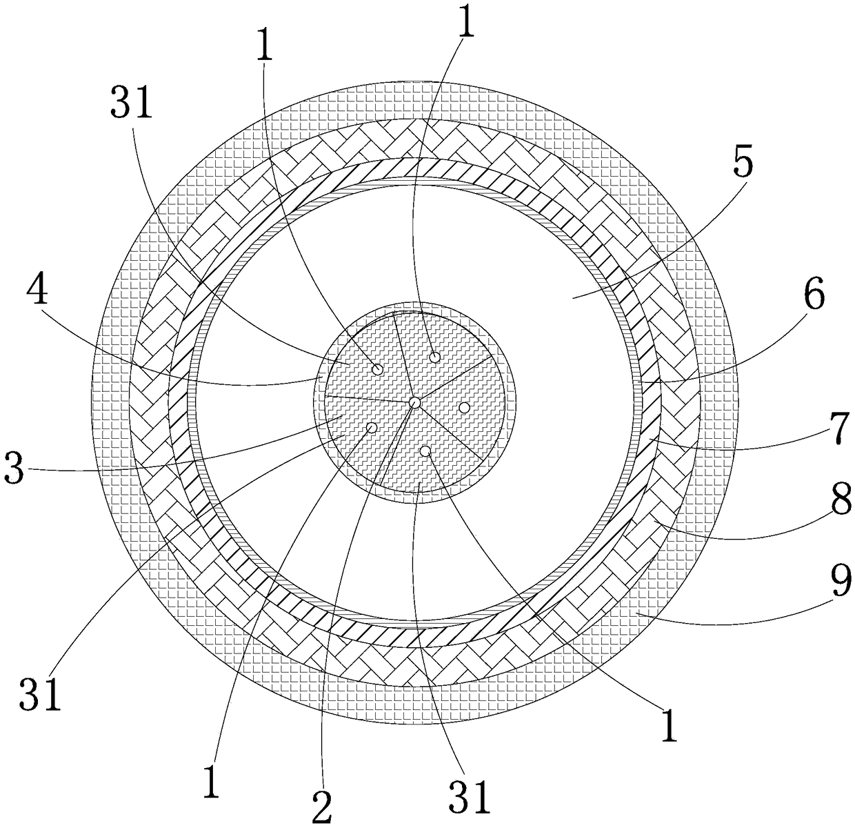 Multifunctional intelligent cable of transmission network