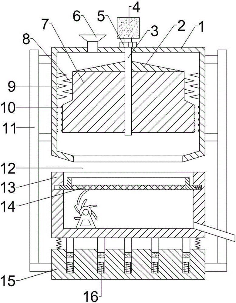 Integrated material crushing and screening device with all-directional vibration functions