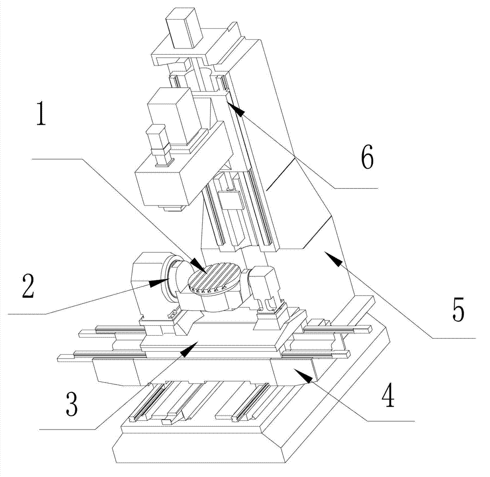 Double-turntable five-axis numerical control machine tool virtual assembling and numerical control machining simulation method