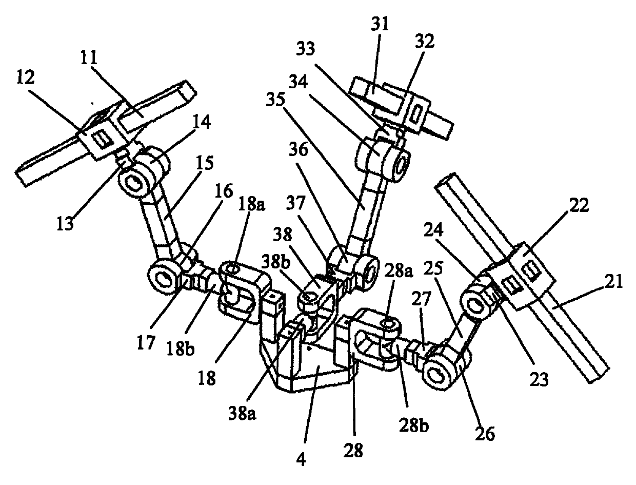 Parallel mechanism with three freedom degrees of twice rotation and once motion