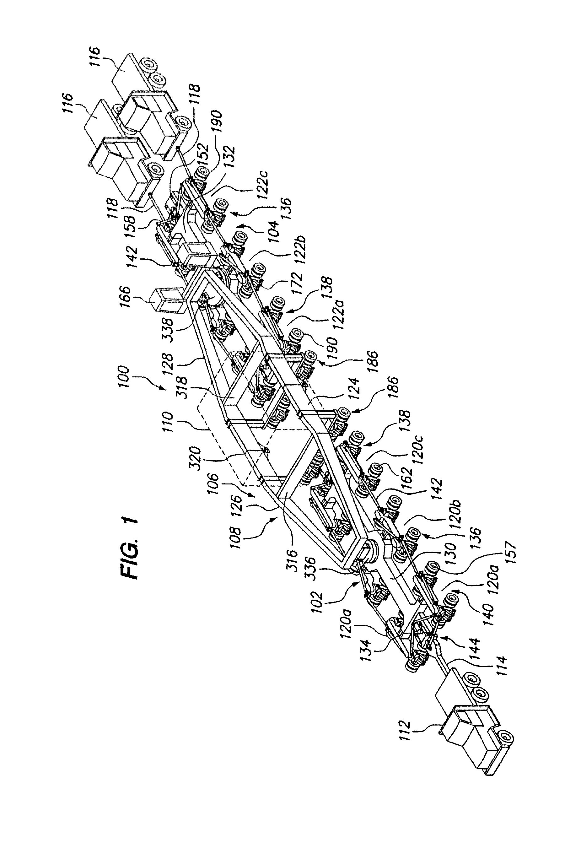 Dual lane multi-axle transport vehicle