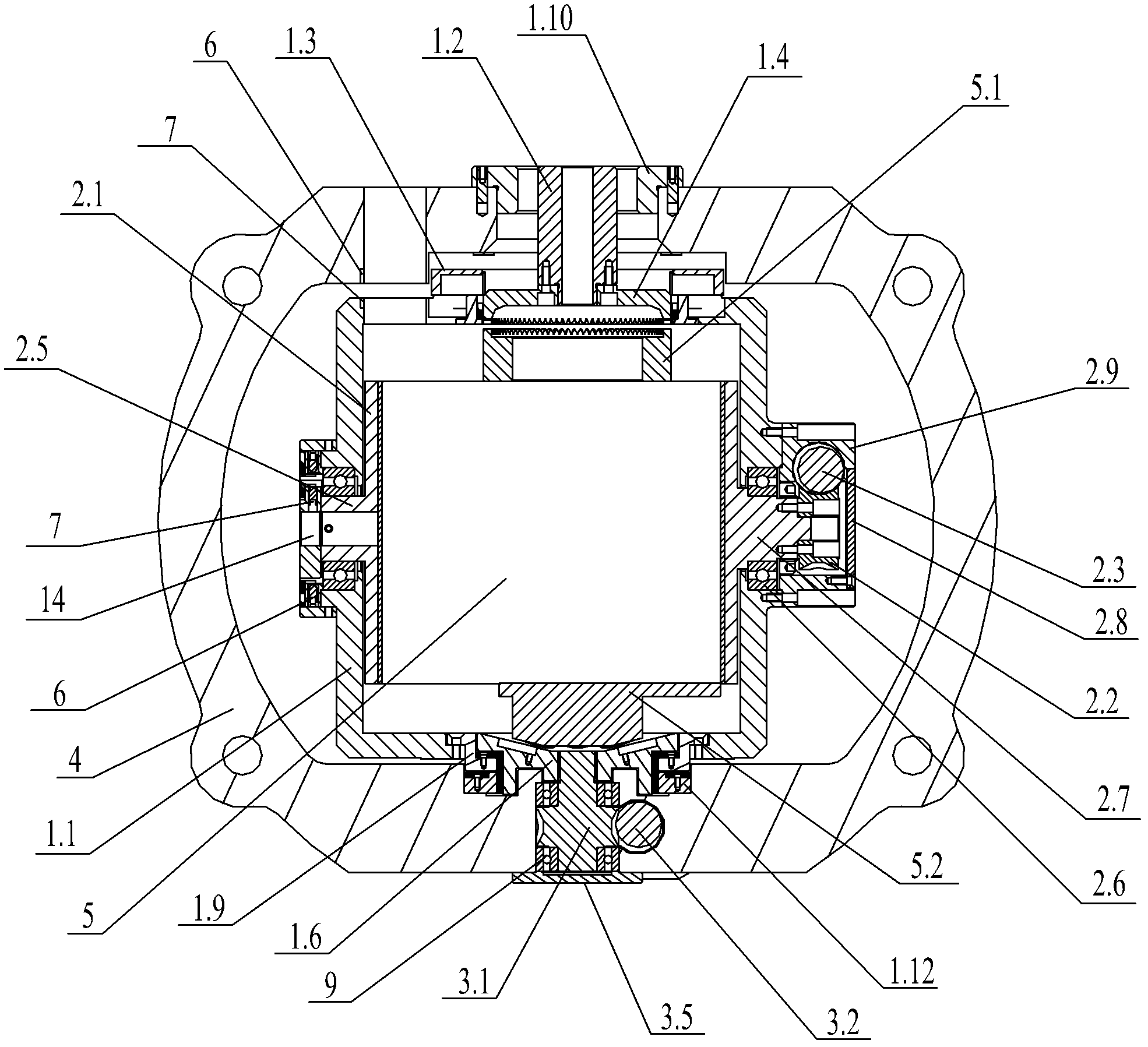 Aircraft inertial navigation combination double-shaft self-calibration device