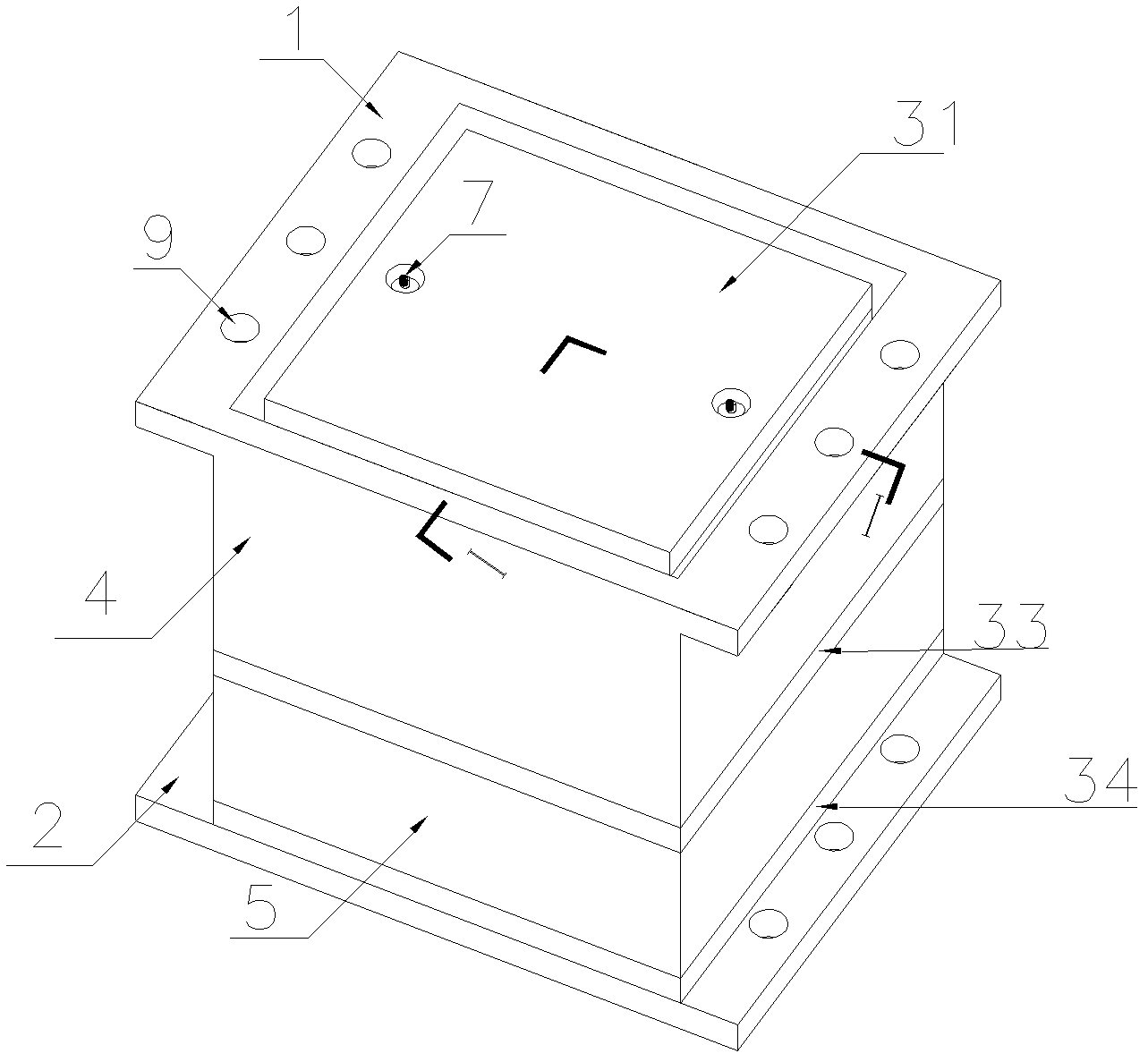 Lead core laminated rubber support seat capable of bearing tensile force