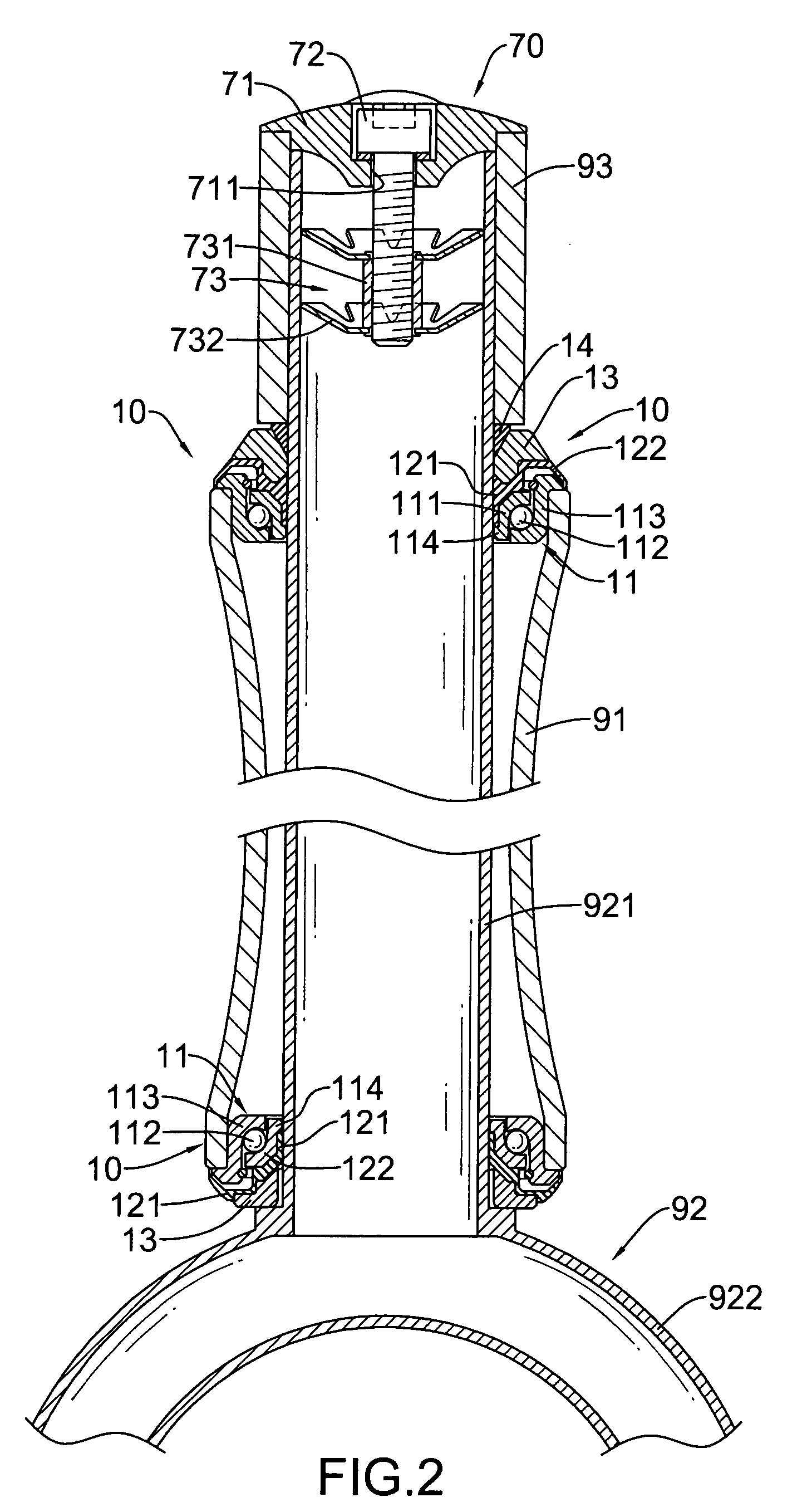 Bearing assembly for a steering apparatus of a bicycle