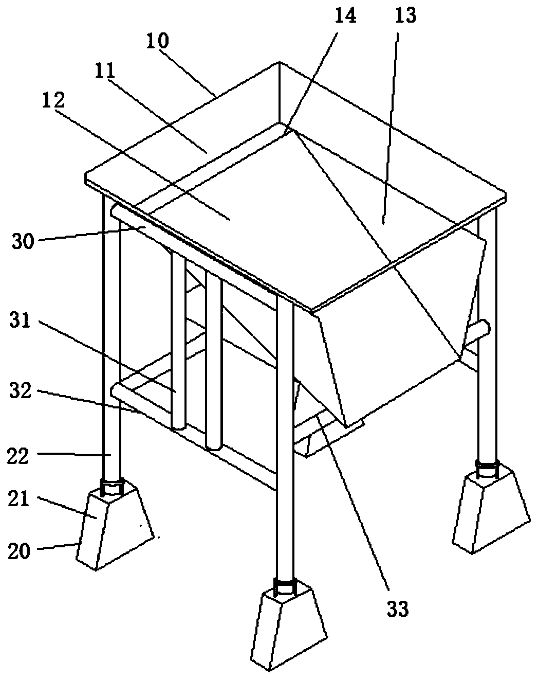 Scrap steel slope type hopper