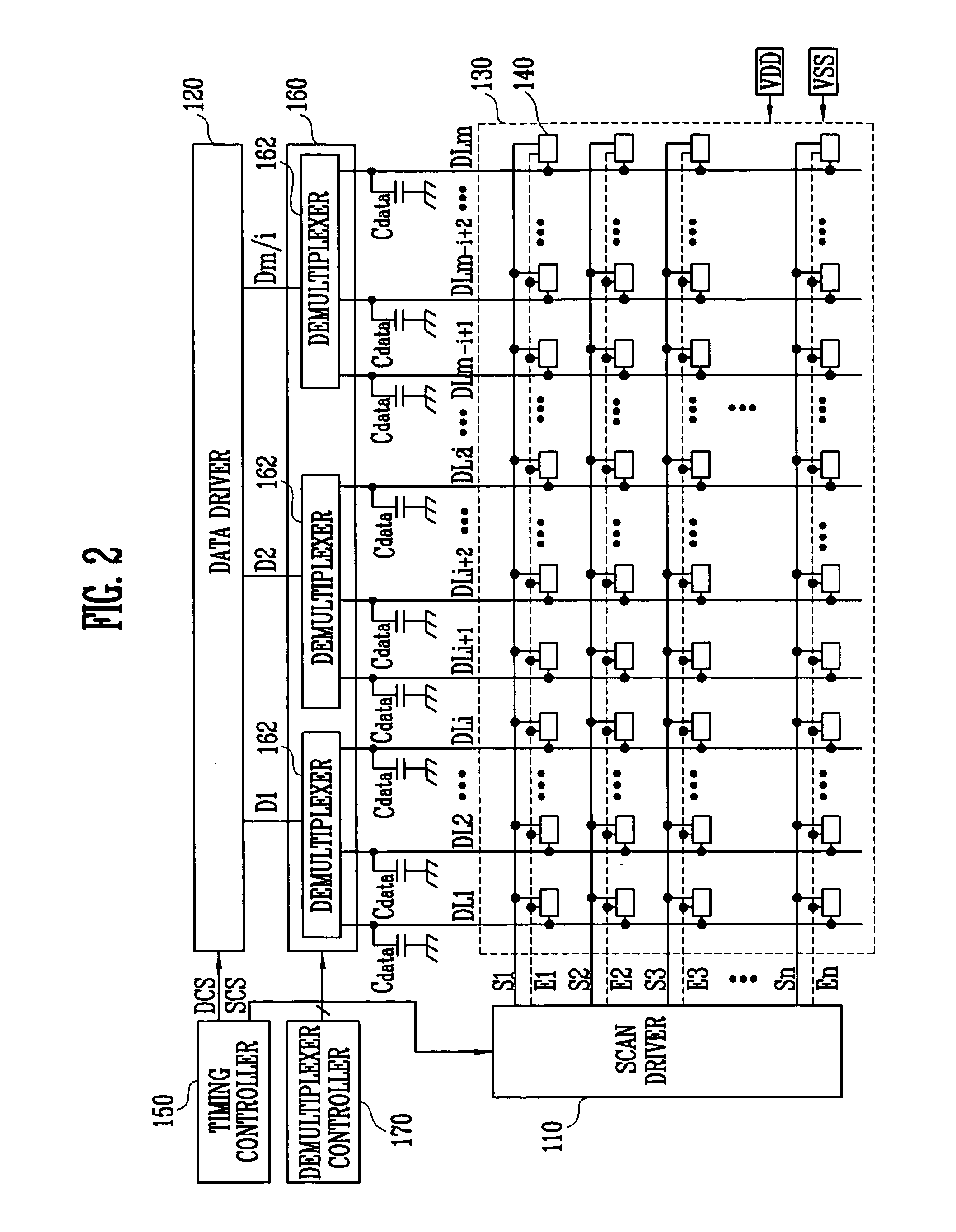 Light emitting display and driving method including demultiplexer circuit