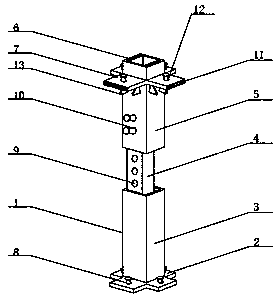 Steel structure column convenient to adjust