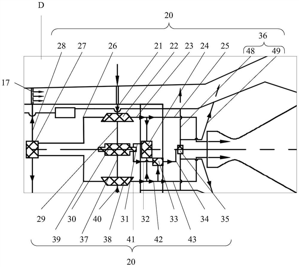 Rocket-based combined cycle engine based on detonation and detonation principle and application method