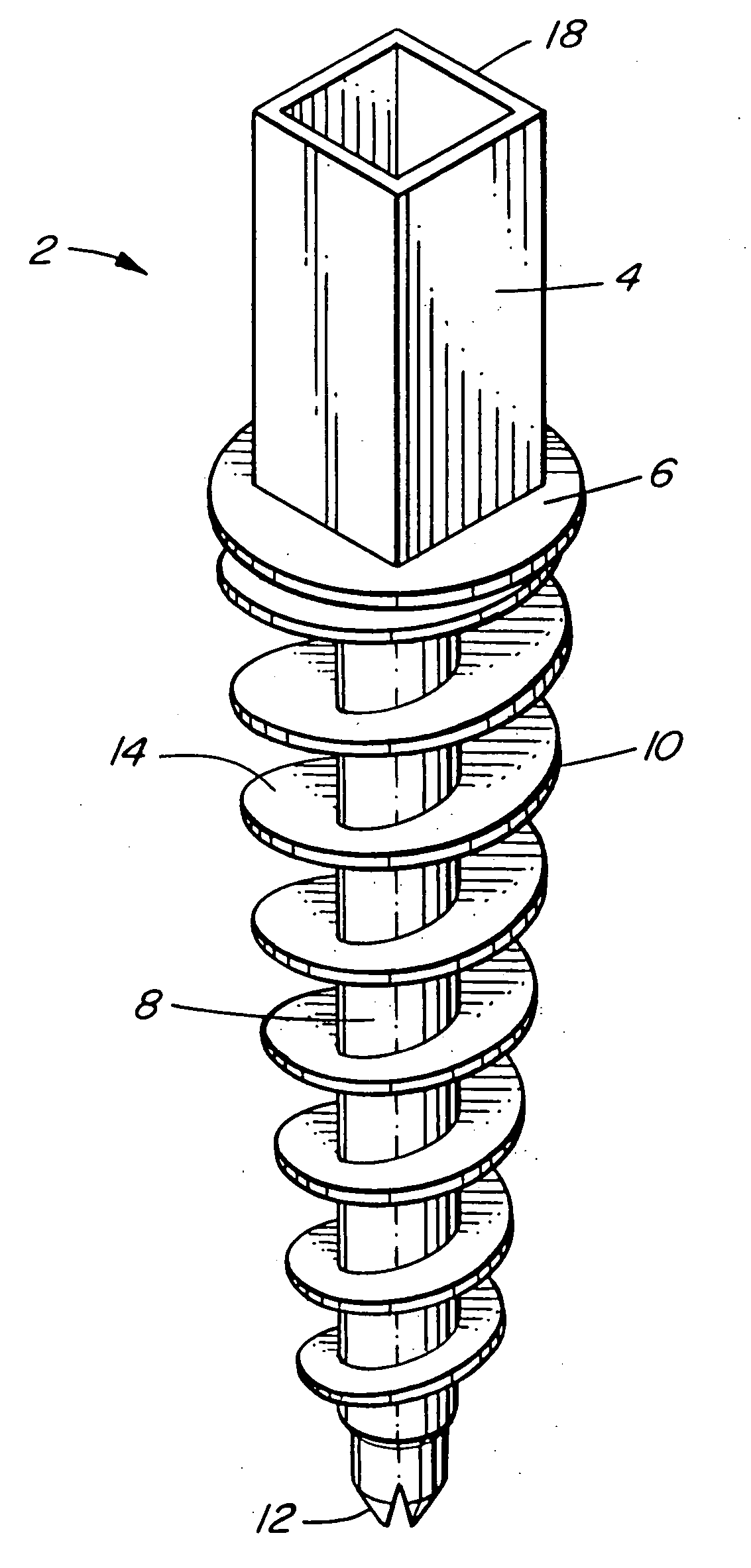 Helical ground anchor and method of its use