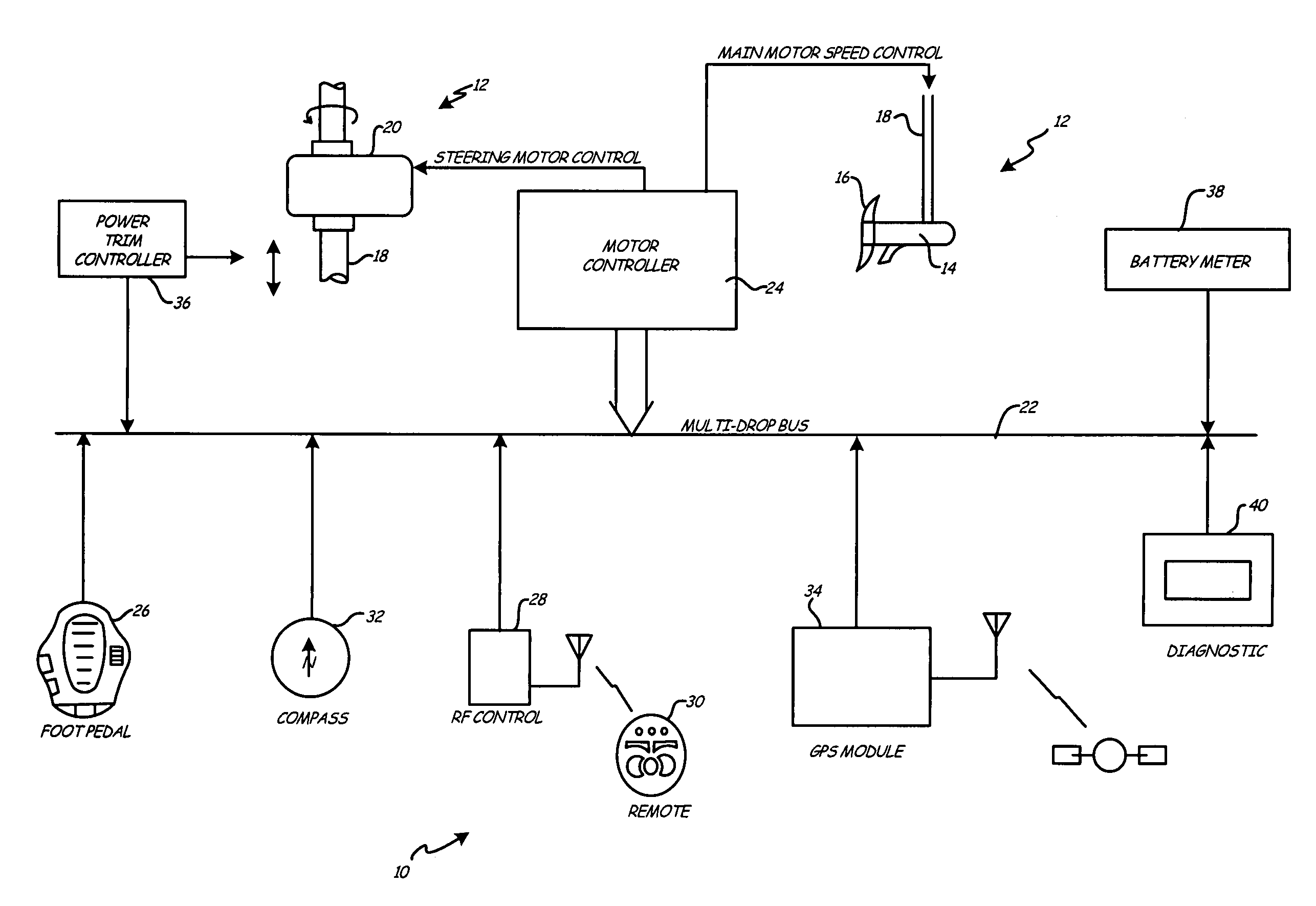 Modular trolling motor control system