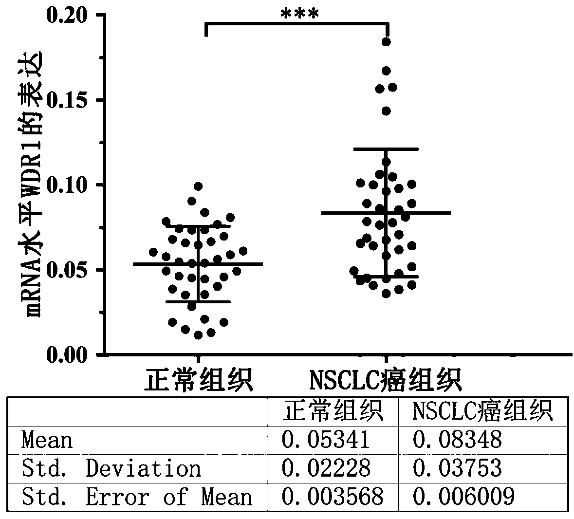 Application of WDR1 gene in preparation of product for treating and detecting non-small cell lung cancer