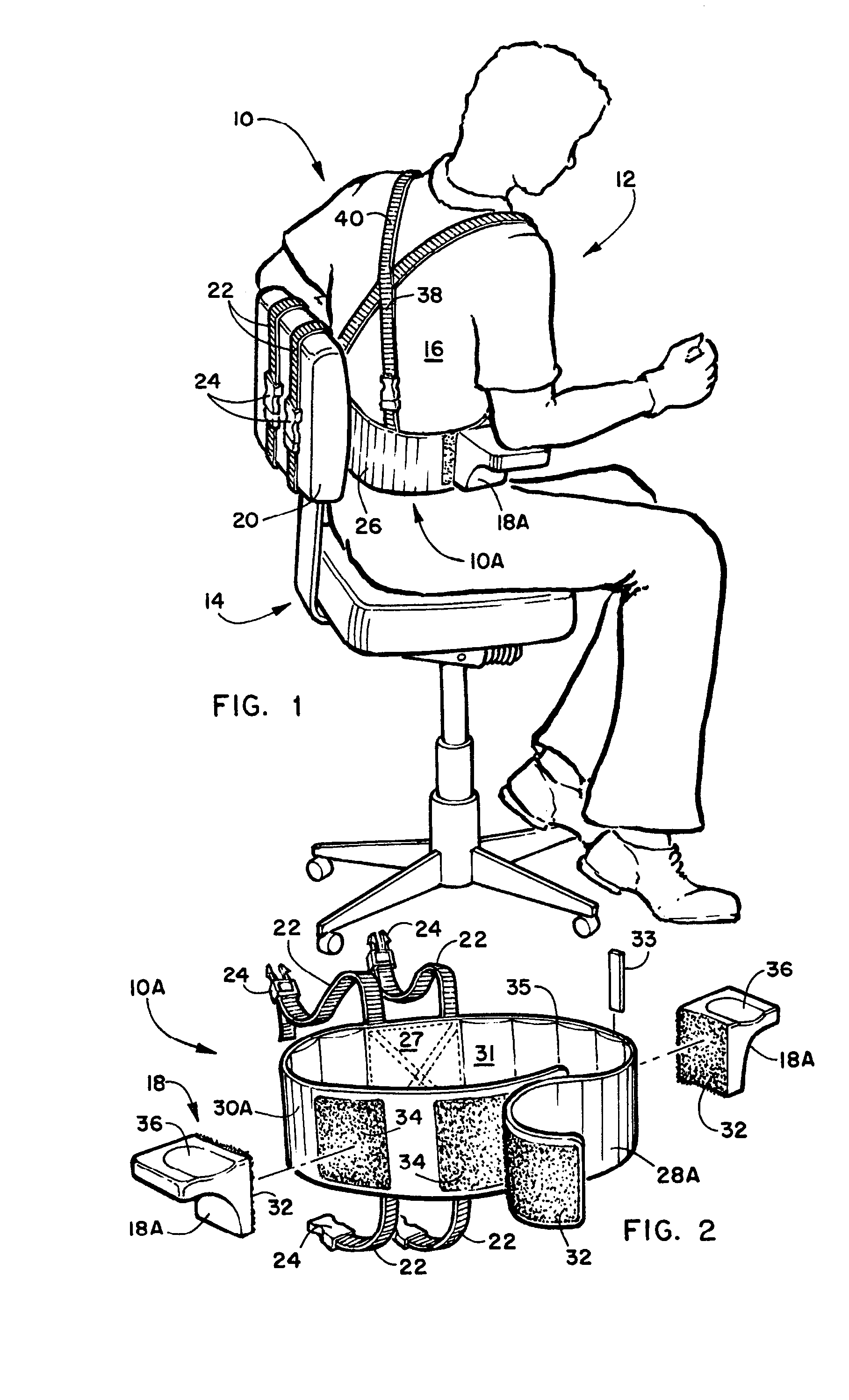 Chair mounted back support system