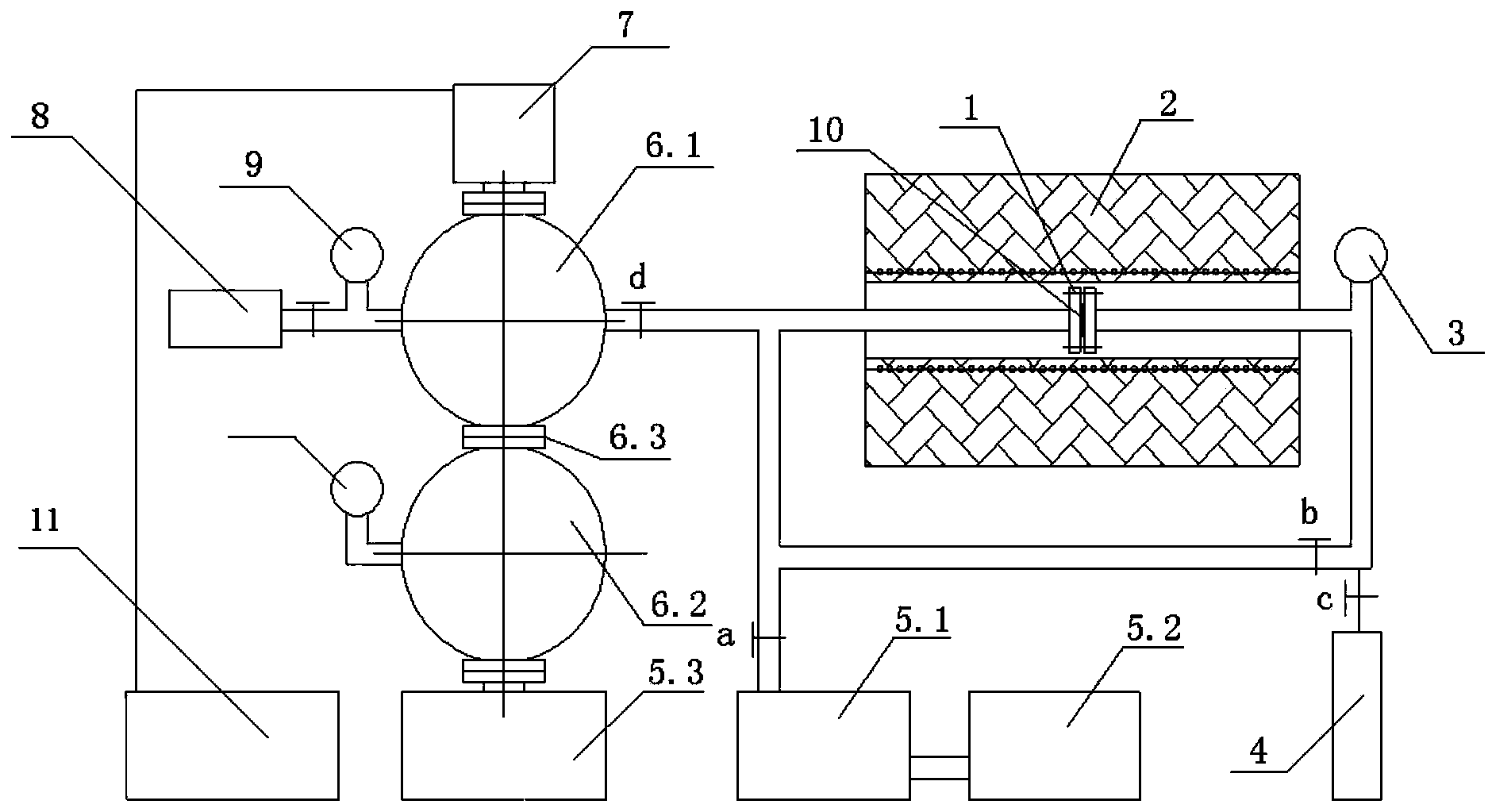 Method for testing hydrogen diffusivity or permeability in metal and specific device therefor