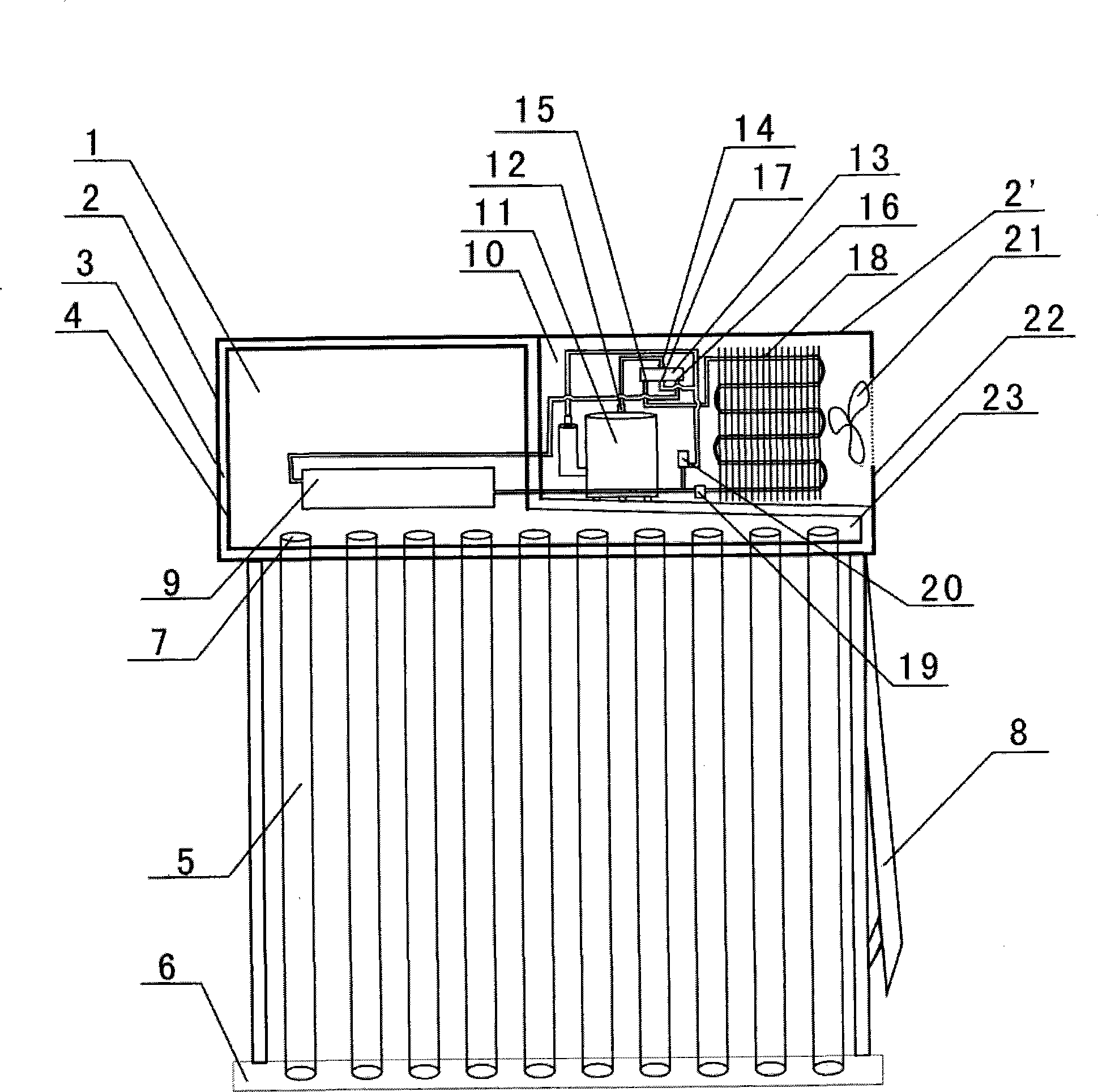 Solar heat pump and water heating integrated machine