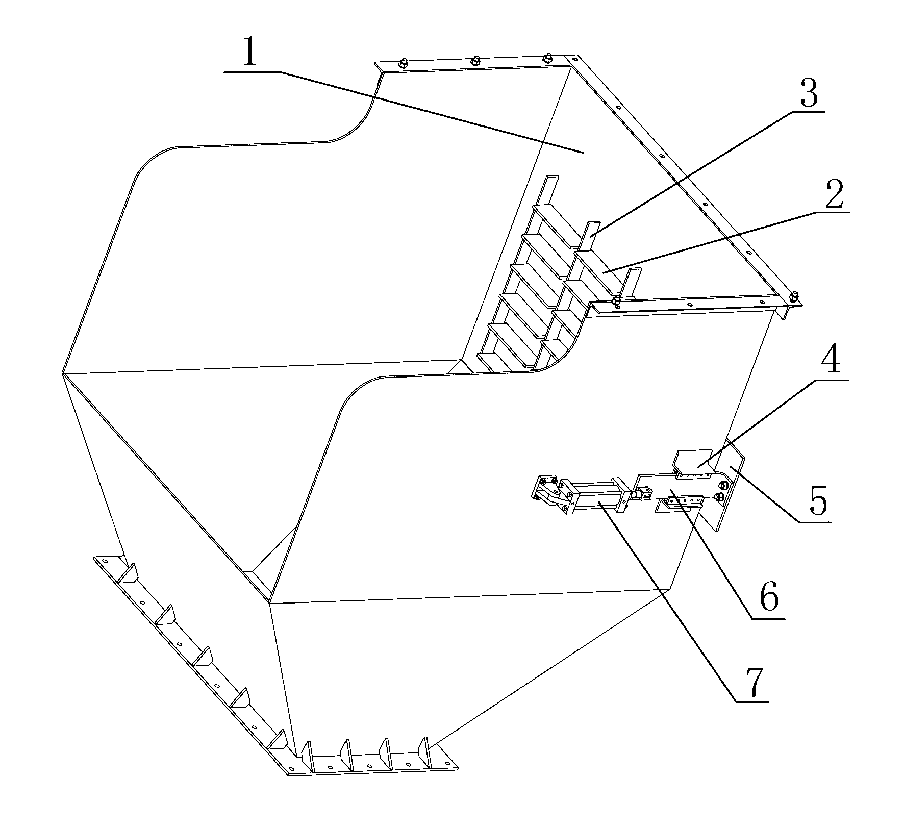 Anti-mixing material lining device for head funnels