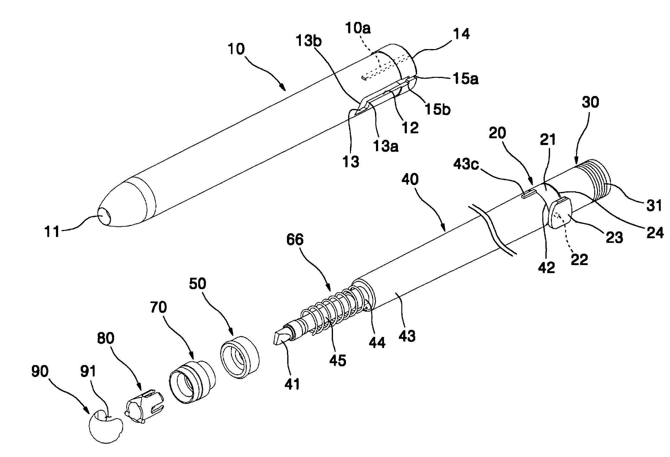 Slide-type writing instrument with a dry prevention unit