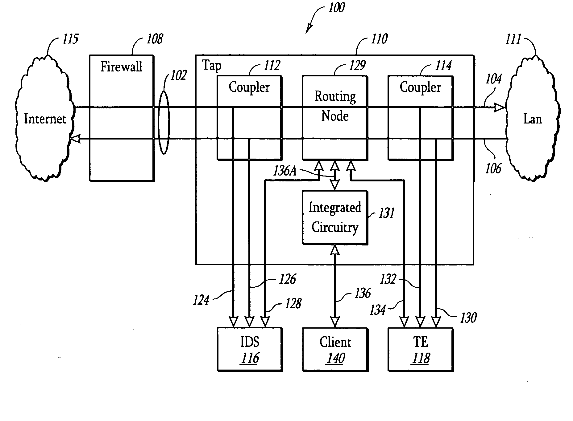 Network tap for use with multiple attached devices