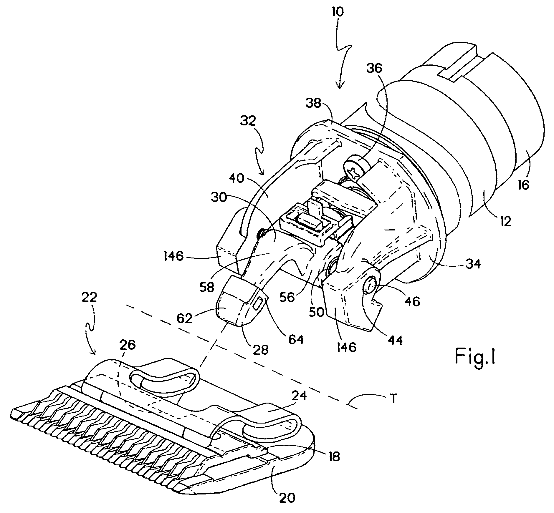 Rotary motor clipper with linear drive system