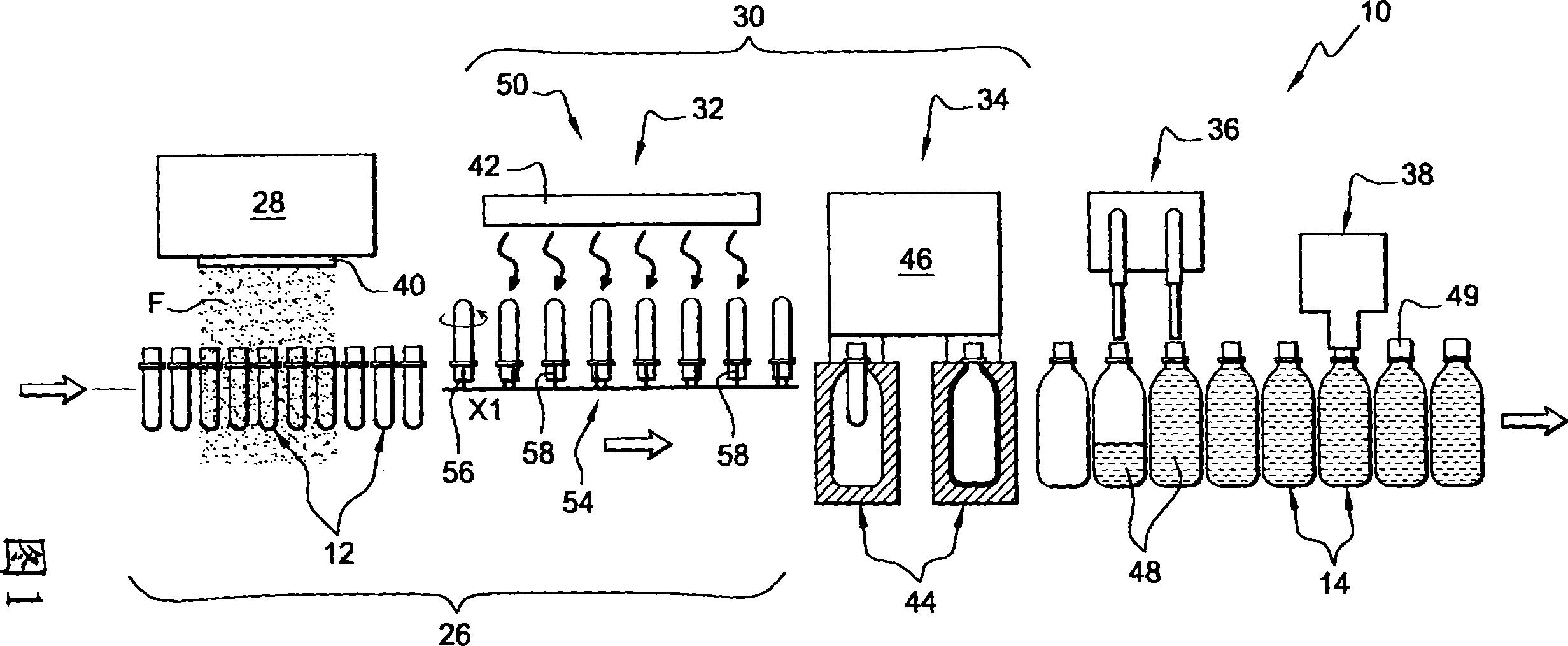 Method for sterilizing preforms and installation for producing sterile bodies from these preforms