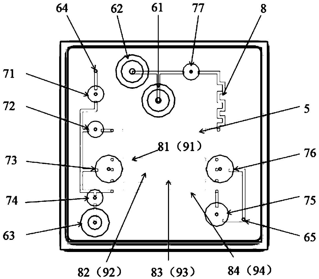 Nucleic acid detection microfluidic chip based on modified capillaries and nucleic acid detection system