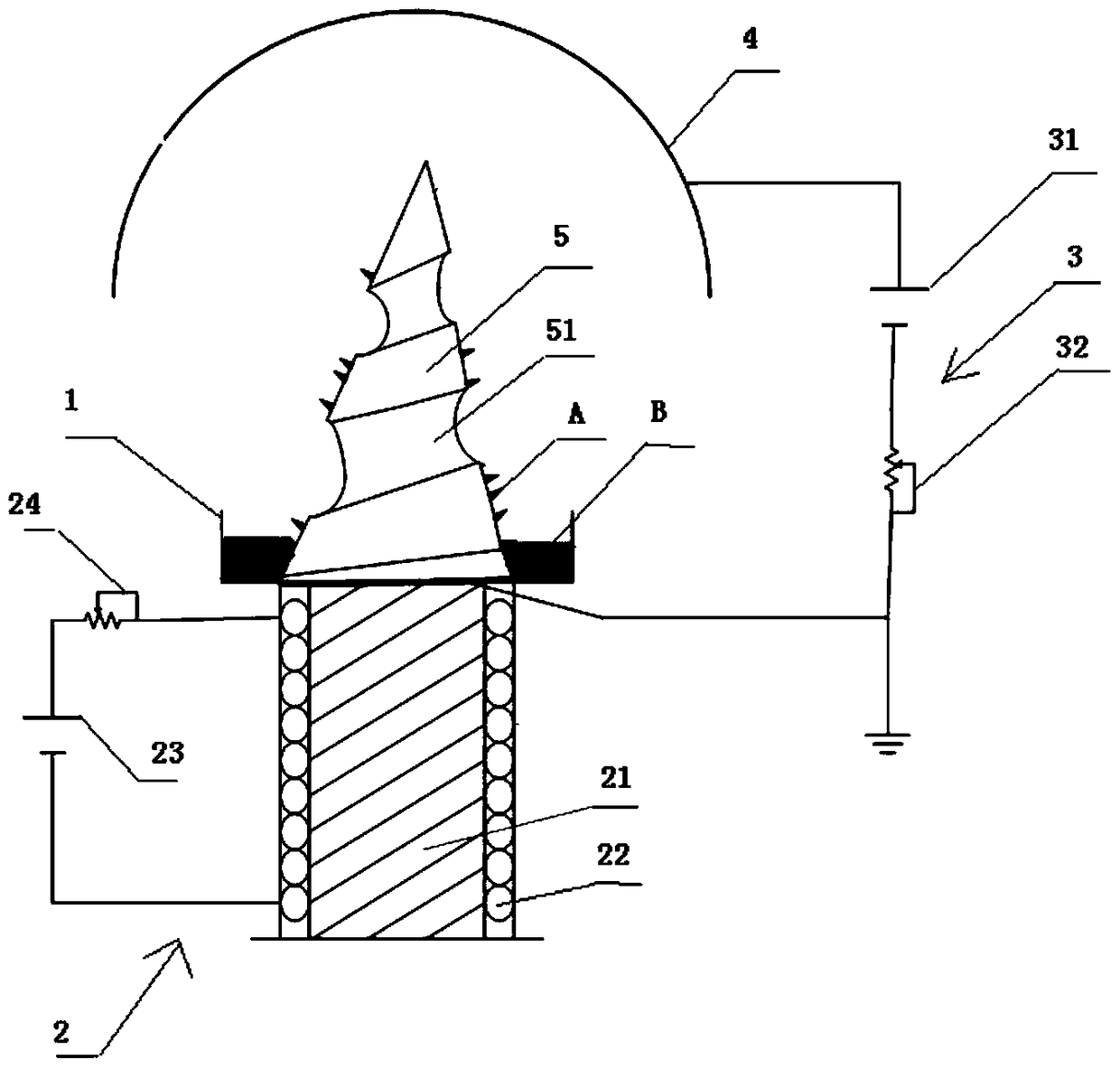 A polymer solution-based magnetic fluid self-assembled needle-free electrospinning device and method for electrospinning nanofibers thereof